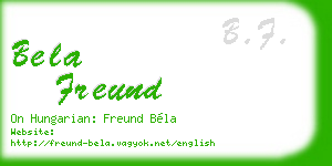 bela freund business card